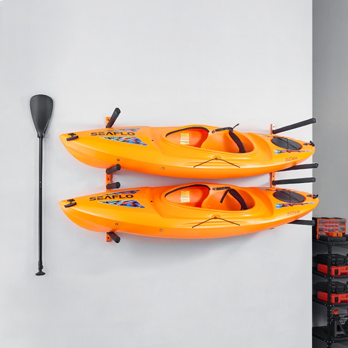 Rack De Rangement Pliable Pour Kayak – Set De 2 Supports En Aluminium, 370x330x410 Mm, Pour Canoë, Surf, Planche SUP