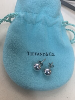 TIFFANY Sterling Silver 8mm Ball Stud Earrings
