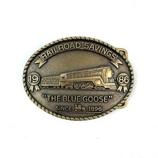 Railroad Savings The Blue Goose Since 1896 Metal Collector's Belt Buckle