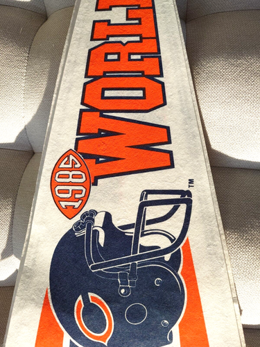 Chicago Bears 1985 Super Bowl Champions 2 banderines tamaño completo oficiales NFL - Imagen 10 de 11