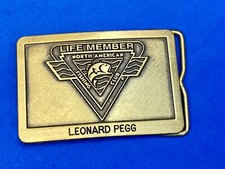 Vintage Life Member of the North American Fishing Club brass tone belt buckle