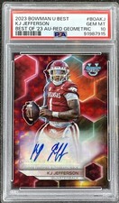 2023 Bowman's Best University KJ Jefferson #BOAKJ Auto Red Geometric 9/10 PSA 10