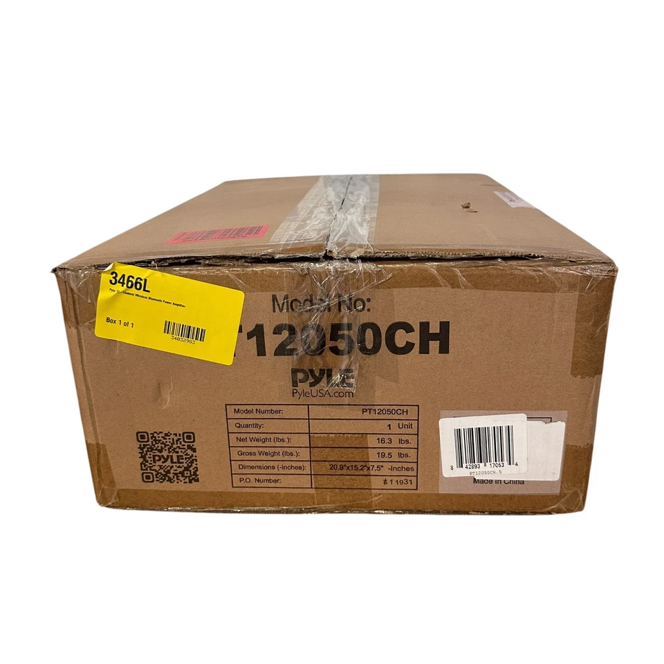 Pyle PT12050CH 12-Channel Wireless Bluetooth Amplifier-PARTS ONLY-NOT TURNING ON - Image 2 of 4