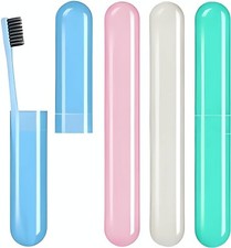 4 Pcs Toothbrush Travel Case Cover Portable Plastic Toothbrush Tube Holder Box'