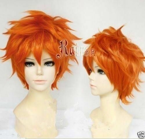For Cosplay Haikyuu Karasuno High School Volleyball Hinata Shouyou Orange Wig - Picture 2 of 3