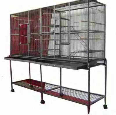 MCAGE X-LARGE 64" Double Divider Chew-Proof Metal Cage For Ferret Squirrel Rats Mice