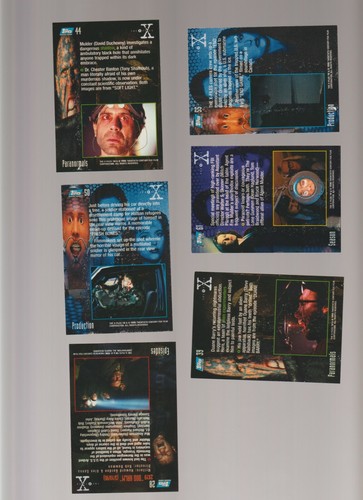 Lot of 6 X-Files TV show trading cards Pub.1996 Topps - Picture 2 of 2