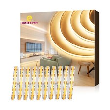 EMITEVER COB LED Strip Lights Warm White 32.8ft, 3000K 24V Dimmable Tape Ligh...