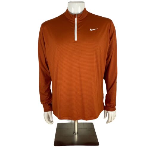 Suéter Nike 1/4 con cremallera para hombre talla grande (etiqueta 2XL) Dri-Fit Texas cuerno largo naranja - Imagen 1 de 9
