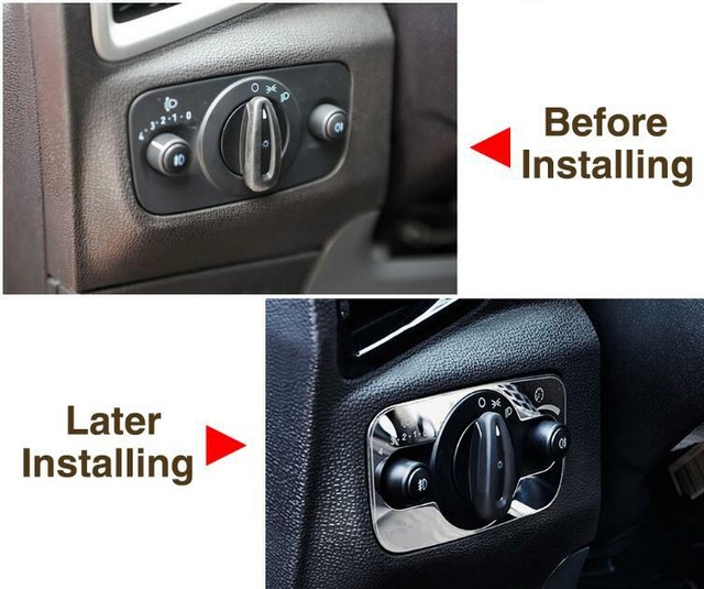 Stainless Steel Headlight Switch Decoration Trim for ford Ecosport 2013