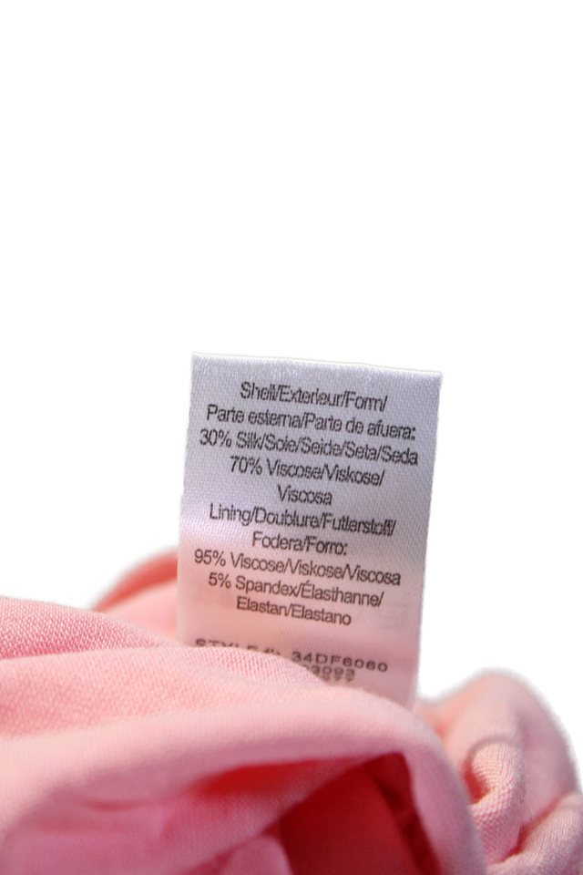 Hale Bob Womens Floral V Neck Short Sleeve Maxi Dress Pink Orange Size