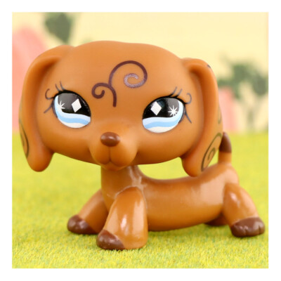 Pet Shop Dachshund 640, Brown Body Blue Diamond Eyes Kids Gift Toy LPS  Collect