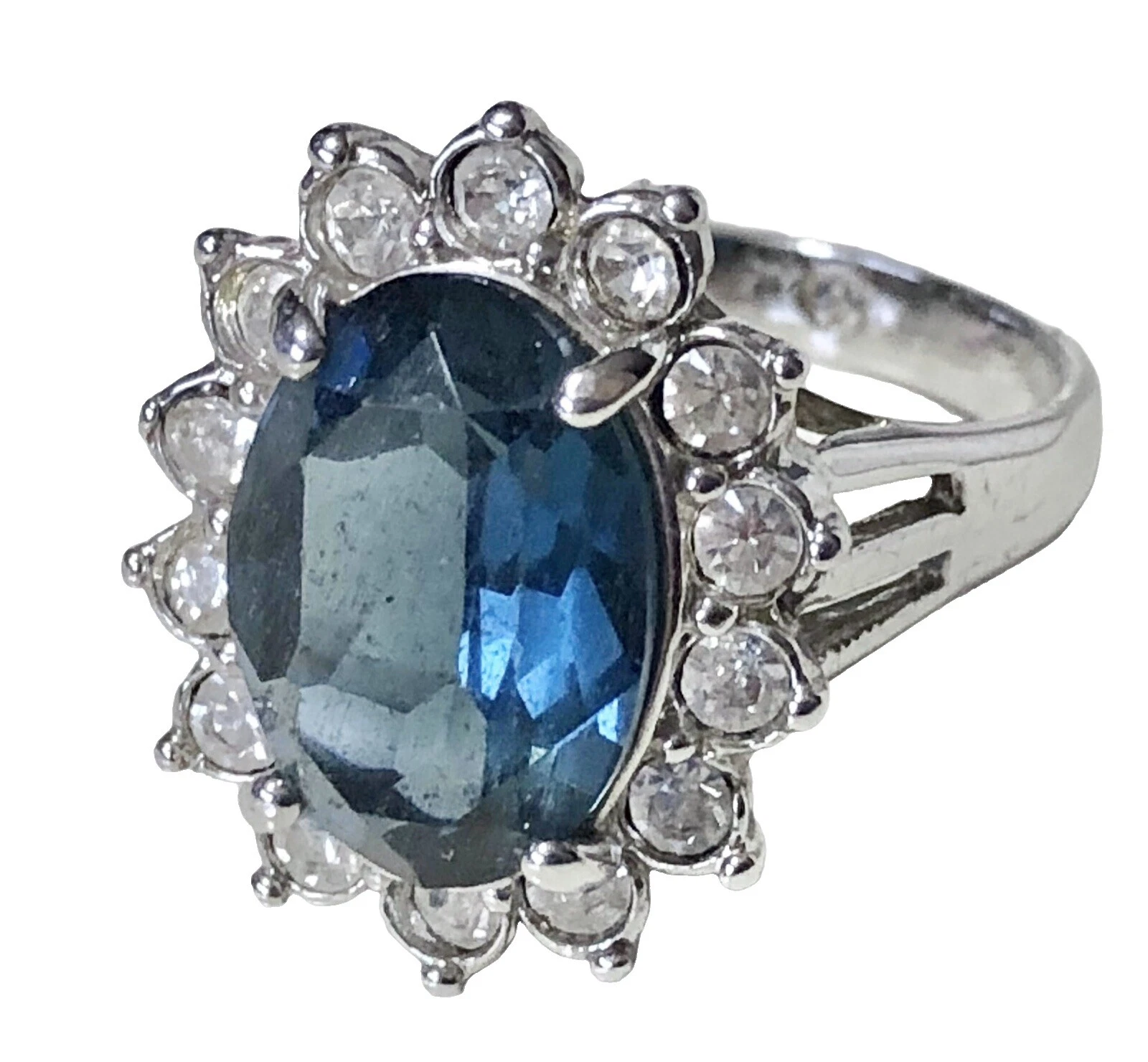 Cristal Zafiro Plateado Plata Joyería de Moda