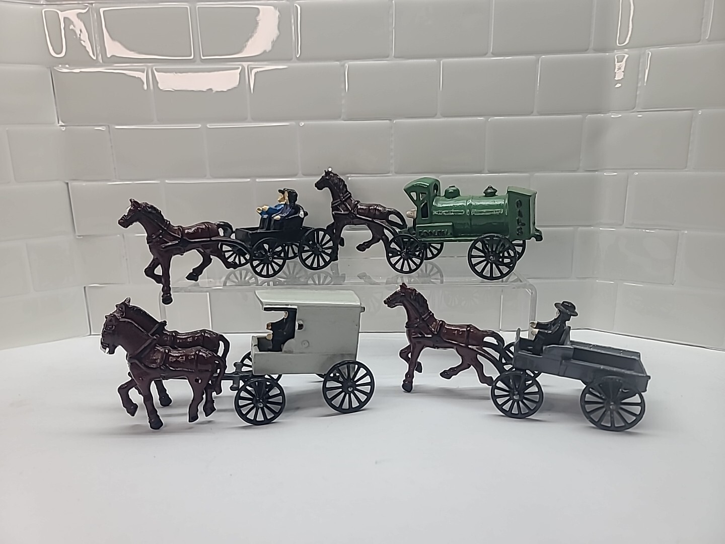 Lot Of 4 Lancaster Toy Co Mfg. Cast Metal Horse & Wagon Amish eBay