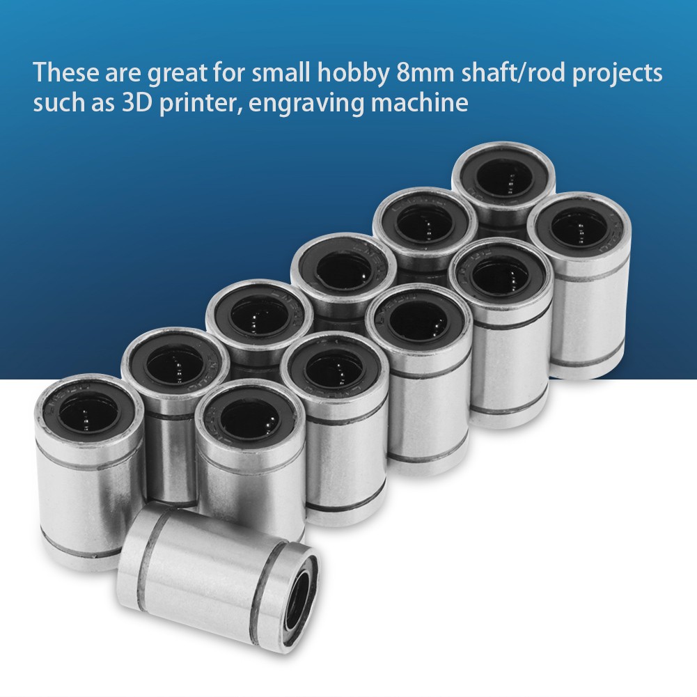 12x LM8UU 8mm Linear Motion Ball Bearing Bushing For CNC Parts 8 X 15 X 24mm☜