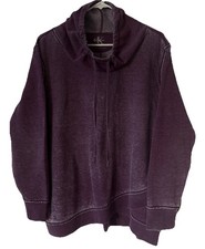 CALVIN KLEIN PERFORMANCE COWL-NECK THERMAL CROSSOVER HEM FLEECE PULLOVER XXL