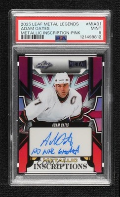2025 Leaf Metal Legends Pink Prismatic 5/5 Adam Oates PSA 9 MINT Auto HOF 8d2