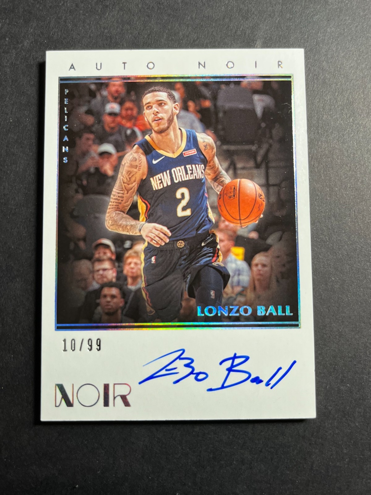 2019-20 Panini Noir Lonzo Ball Auto /99 Pelicans NC-LZO