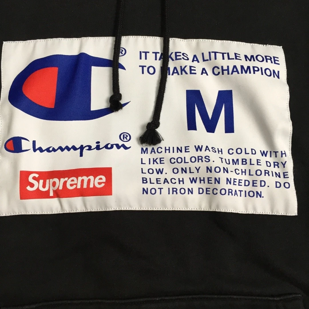 Felpa con cappuccio Supreme Champion Label pullover felpa con cappuccio uomo M usata NE51 0