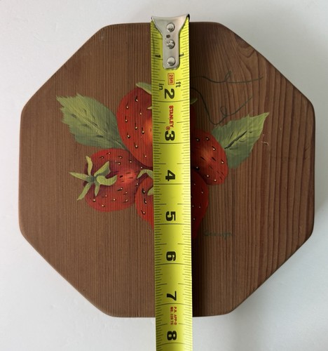 Lot VTG Cottage Core Wooden Painted Wall Plaque Fruit Apple Strawberry Folk Art - Picture 3 of 20