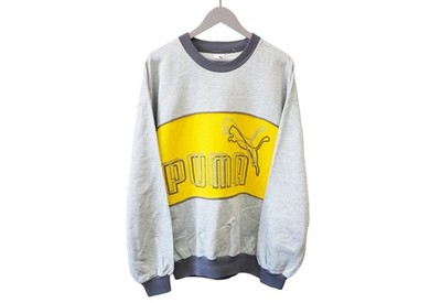 Vintage PUMA Sweatshirt Retro Sport Style Crewneck Jumper Size XXL Gray 90s