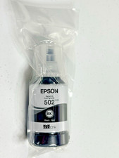 Epson 502 Black Ink Bottle 127ml Genuine Sealed Exp 2030