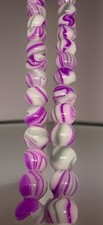 Color Gallery Glass Purple Grey And White Swirl Beads 8mm Qty:46
