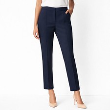 New Talbots Portland Pant Women's Navy Blue Slim Leg Ankle Pants Size 14 Office