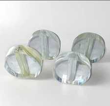 Vintage MCM Clear LUCITE Salt Pepper Shakers, Clear Acrylic Set of 4 Round