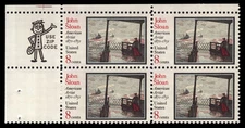 US Scott # 1433, "The Wake of the Ferry", Zip Block of (4) 1971 8¢ Stamps, MNH