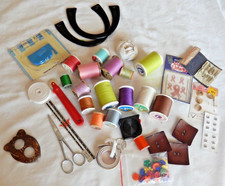 sewing Junk Drawer lot of thread and supplies Mix Buttons Tools as in Pictures