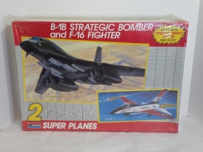 RARE 1/72 Monogram Model B-1B Bomber & F-16 Fighter Combo Kit