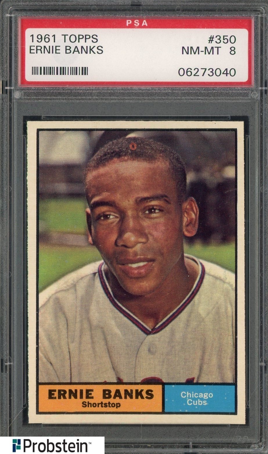 1961 Topps #350 Ernie Banks Chicago Cubs HOF PSA 8 NM-MT