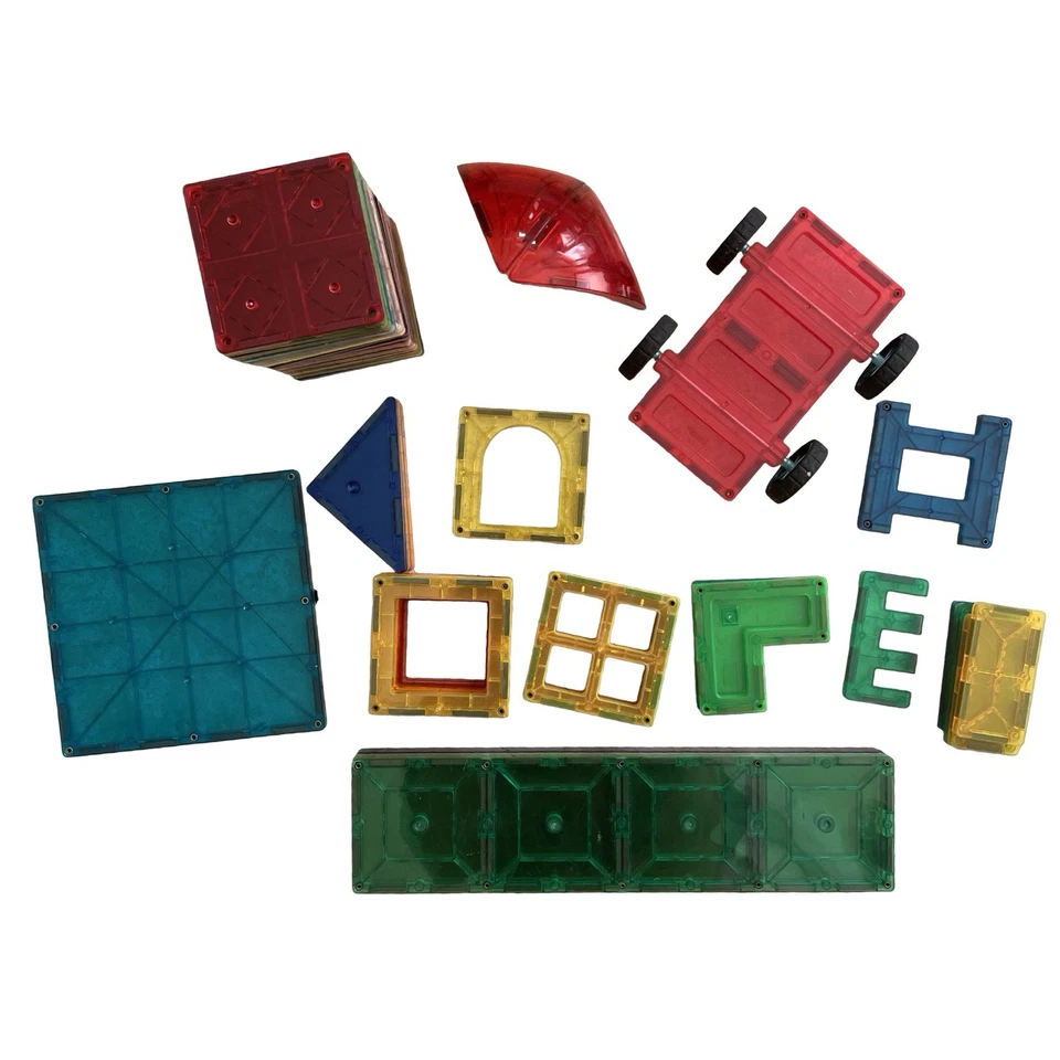 Magnetic Tiles 55 Piece Car Set Magnetic Building Tiles - Image 2 of 4