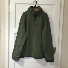 Fat Face Quarter Zip Mens Medium M Green The Airlie Pullover Sweatshirt Cotton