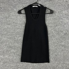 Helmut Lang Shirt Small Ribbed Tank Twist Open Back Black Quiet Luxury Elegant