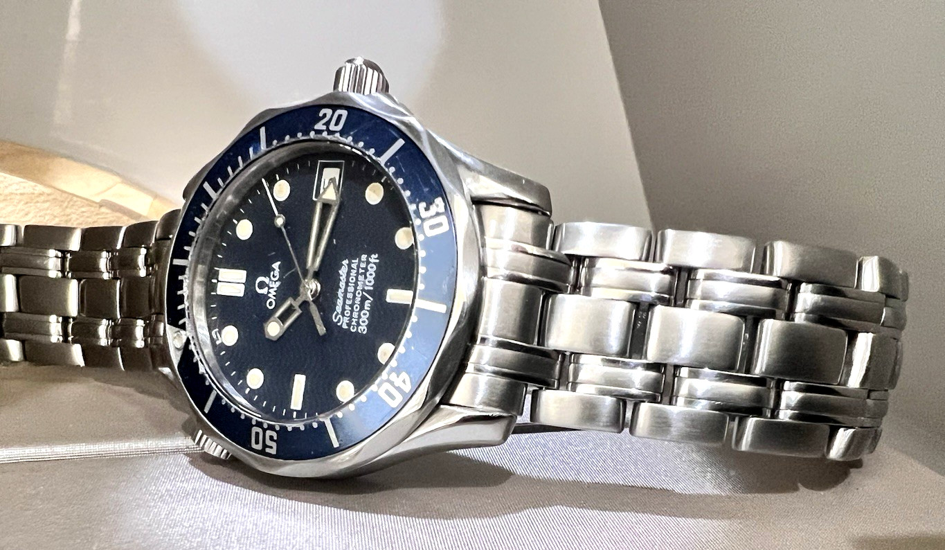 Omega Watch Automatic Seamaster 1502/824 Blue Dial Midsize Bond Stainless Steel image 9