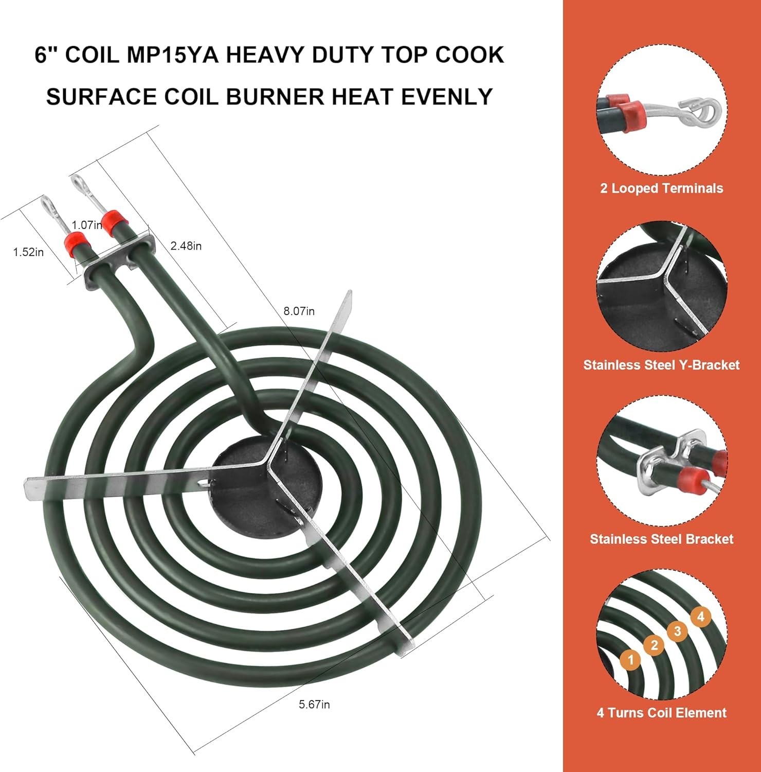 Stove Element Replacement for Amana Whirlpool Kenmore Electric Range Burner