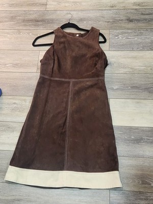 Coach 100% Leather Chocolate Brown Sheath  Dress Size 8