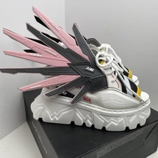 Anthony Wang Gooseberry 01 Gundam Wing White Platform Wedge Sneakers US W 9