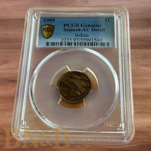 1909 Indian Head Cent 1C PCGS AU Details Toning
