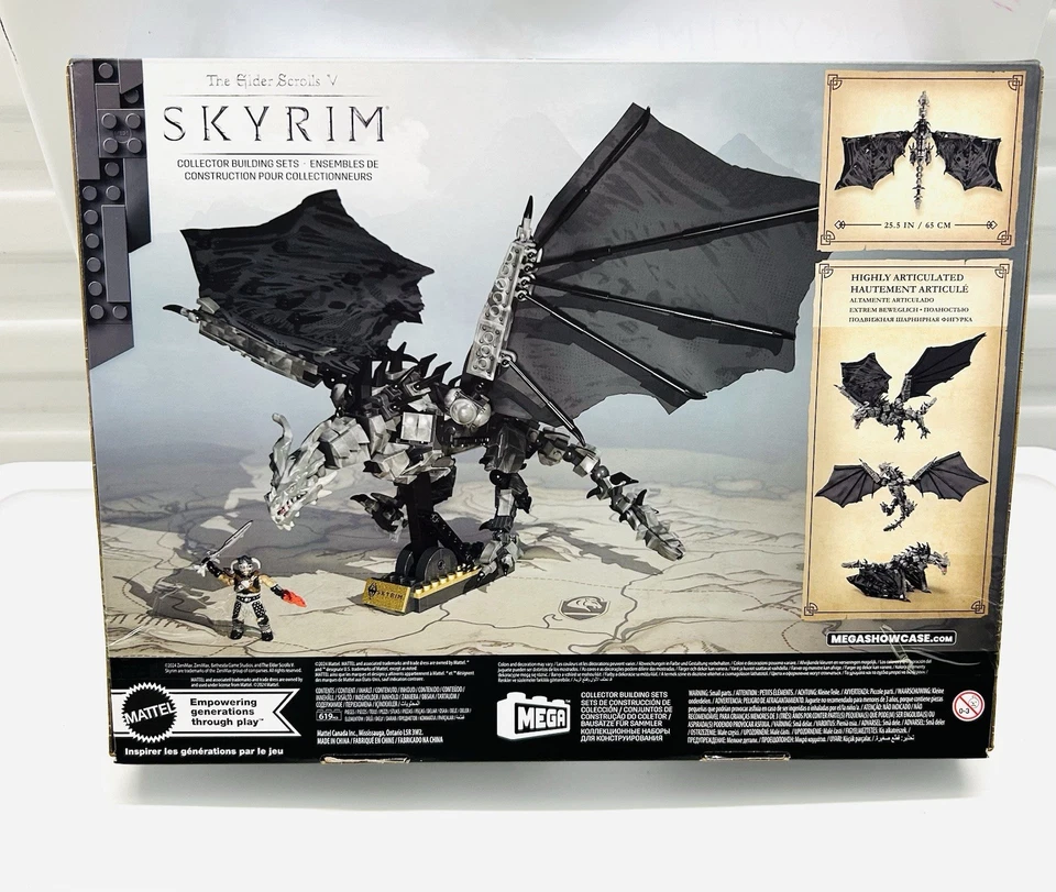 MEGA Block Set SKYRIM: Alduin The World Eater HXR98 Elder Scrolls V New 619 pcs - Image 2 of 3
