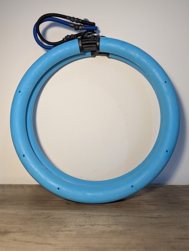 Dog Agility Training Hoops Set of 2 Blue Foam Jump Rings w/ Bungee Straps