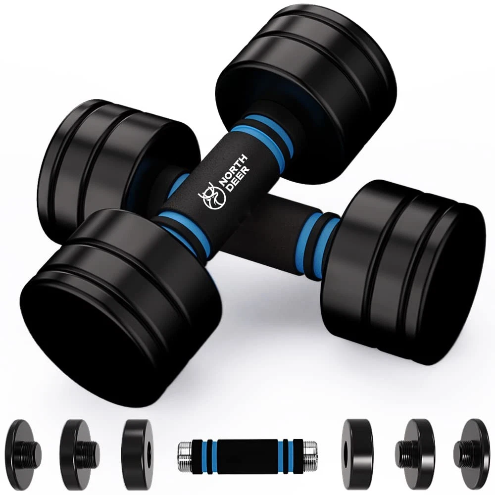 Hand Weights Set 5lbs Pair (3lbs/4lbs/5lbs) Adjustable Black Coated Weight Se...