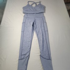 Offline By Aerie Women's Blue Hugger Leggings High Rise  Bra Gym Set Medium