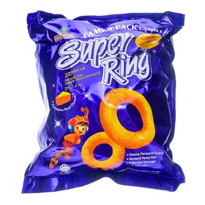 Super Ring Original Cheese Snack Iconic Crunchy Corn 14g x 30 packs