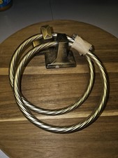 Vintage Gold Towel Wall Rings For Bathroom Kitchen Spiral Pattern Set Of 2
