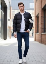 THOM BROWNE men s Down-filled Puffer Jacket W...