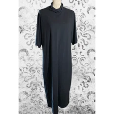Minimalist H by Halston Essentials Womens XL Black Cowl Neck Midi Dress