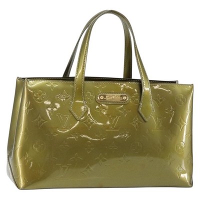 LOUIS VUITTON Monogram Vernis Wilshire PM Bag Gris Art Deco M91627 Auth 146474